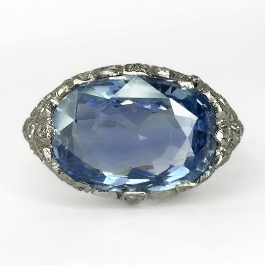 Antique 4ct Sapphire And Diamond Ring
