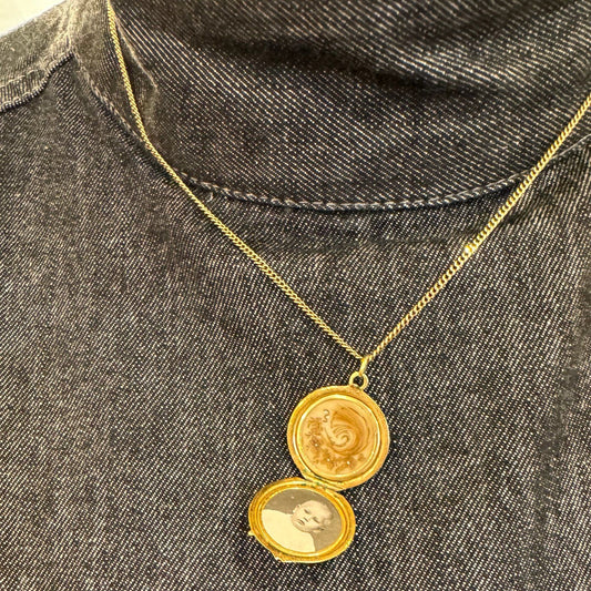 14k Memorial Hair Locket 13829-8228