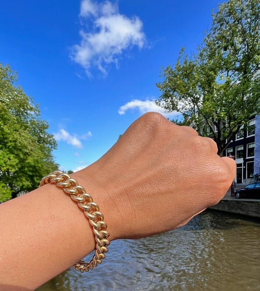 Vintage 14ct Yellow Gold Curb Link Bracelet