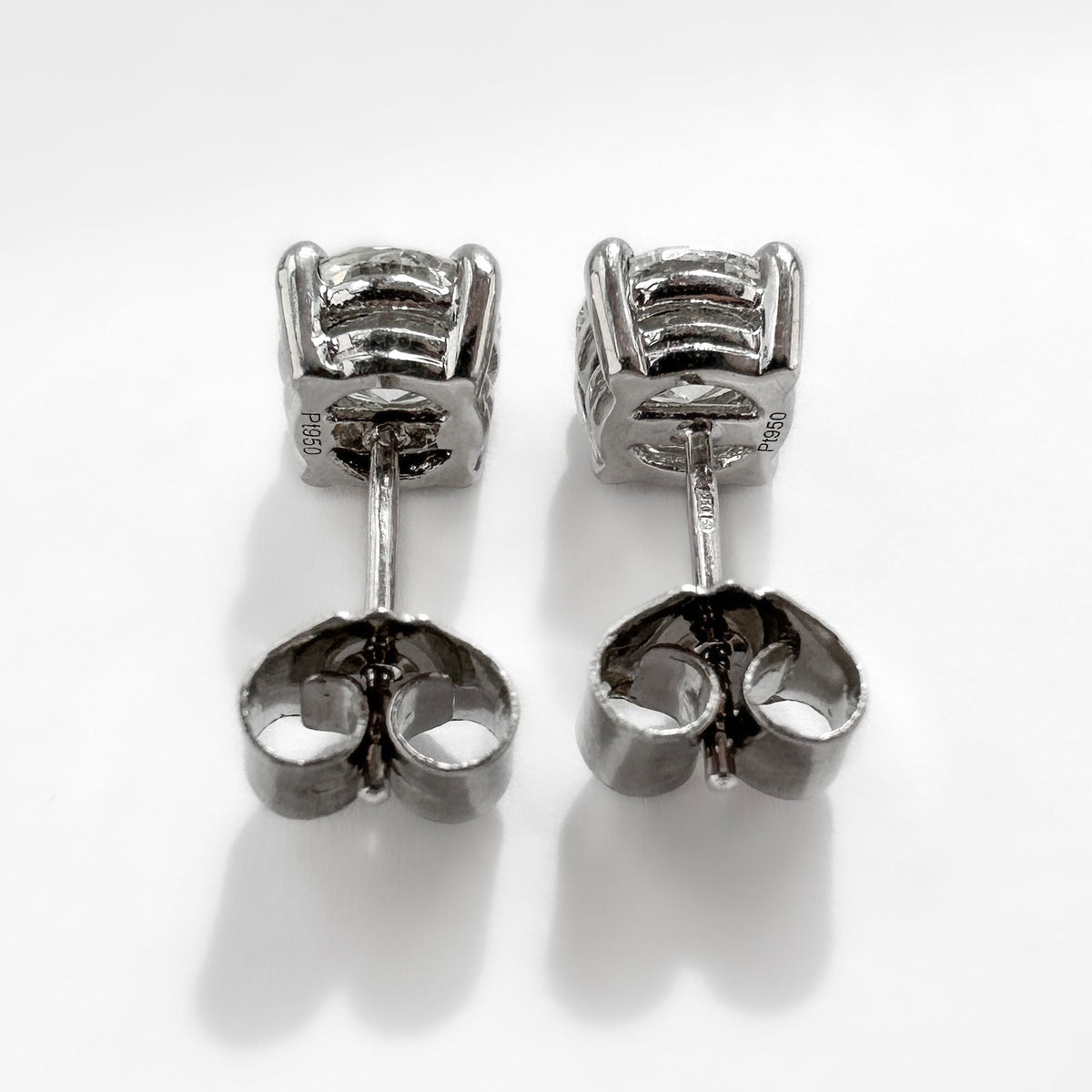 Diamond Solitaire Stud Earrings, 1.76 carats