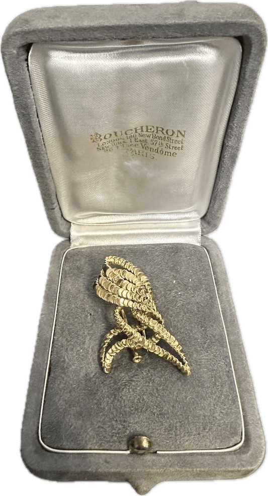 Vintage Boucheron 18ct Yellow Gold Abstract KNotted Ribbon Brooch