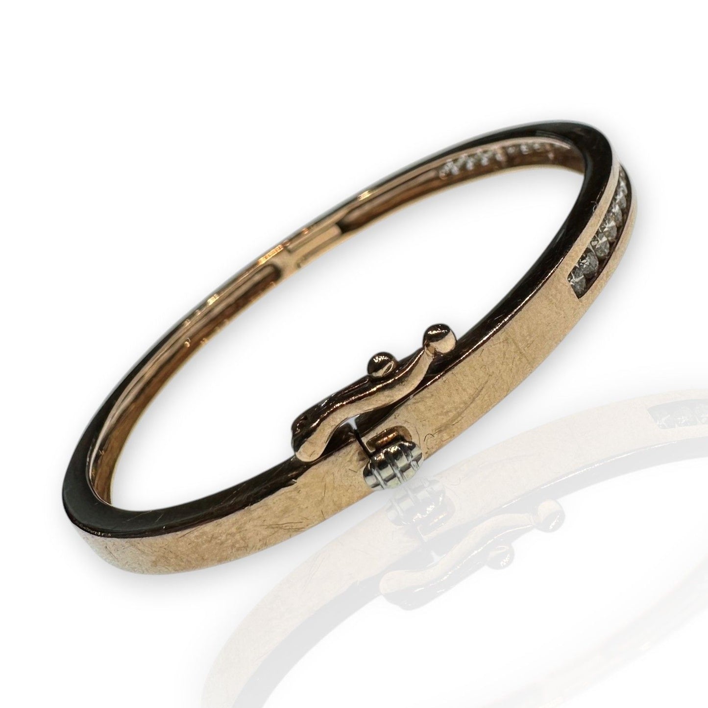 1ct Diamond Bangle Bracelet in 9ct Rose Gold