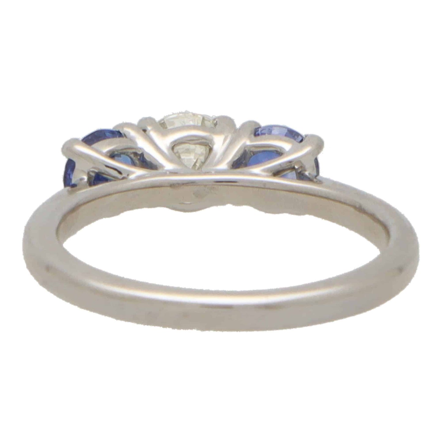Diamond and Sapphire Reverse Three Stone Engagement Ring