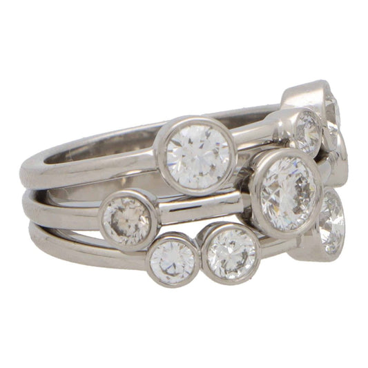 GIA Certified 2.47ct Diamond Bubble Ring in Platinum