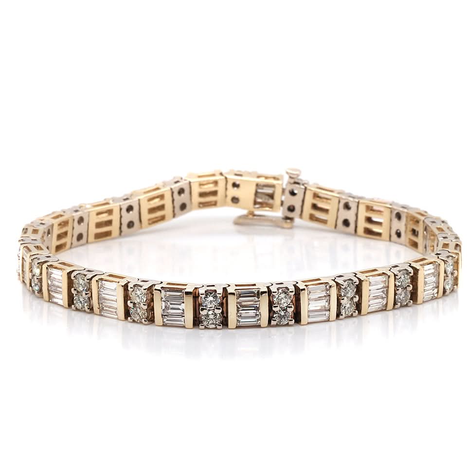 Jewellery 14 ct Yellow Gold Diamond Bracelet