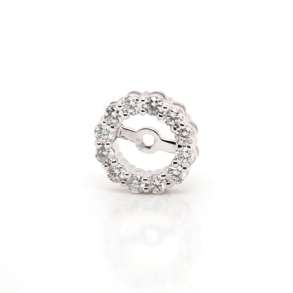 18ct White Gold Diamond Set Earring Collar Surrounds