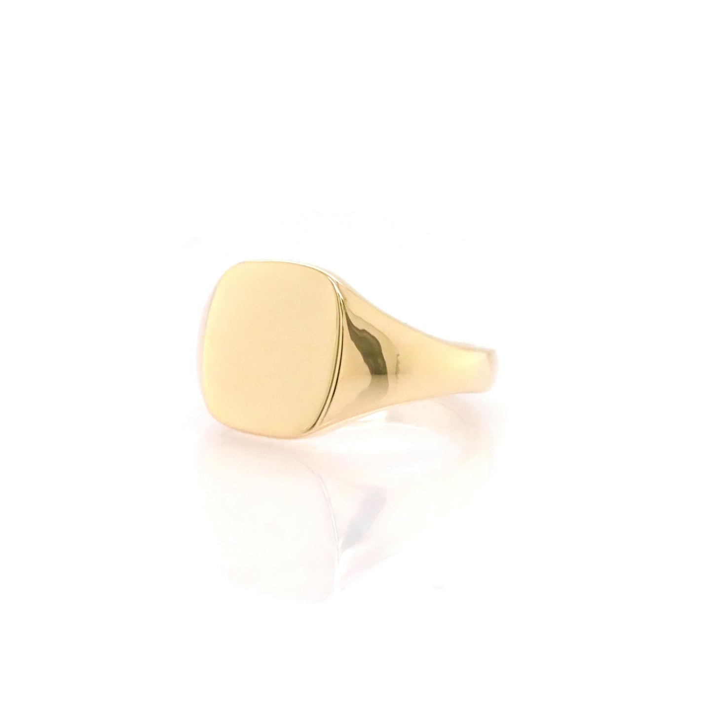 9 Carat Yellow Gold Cushion Shaped Signet Ring