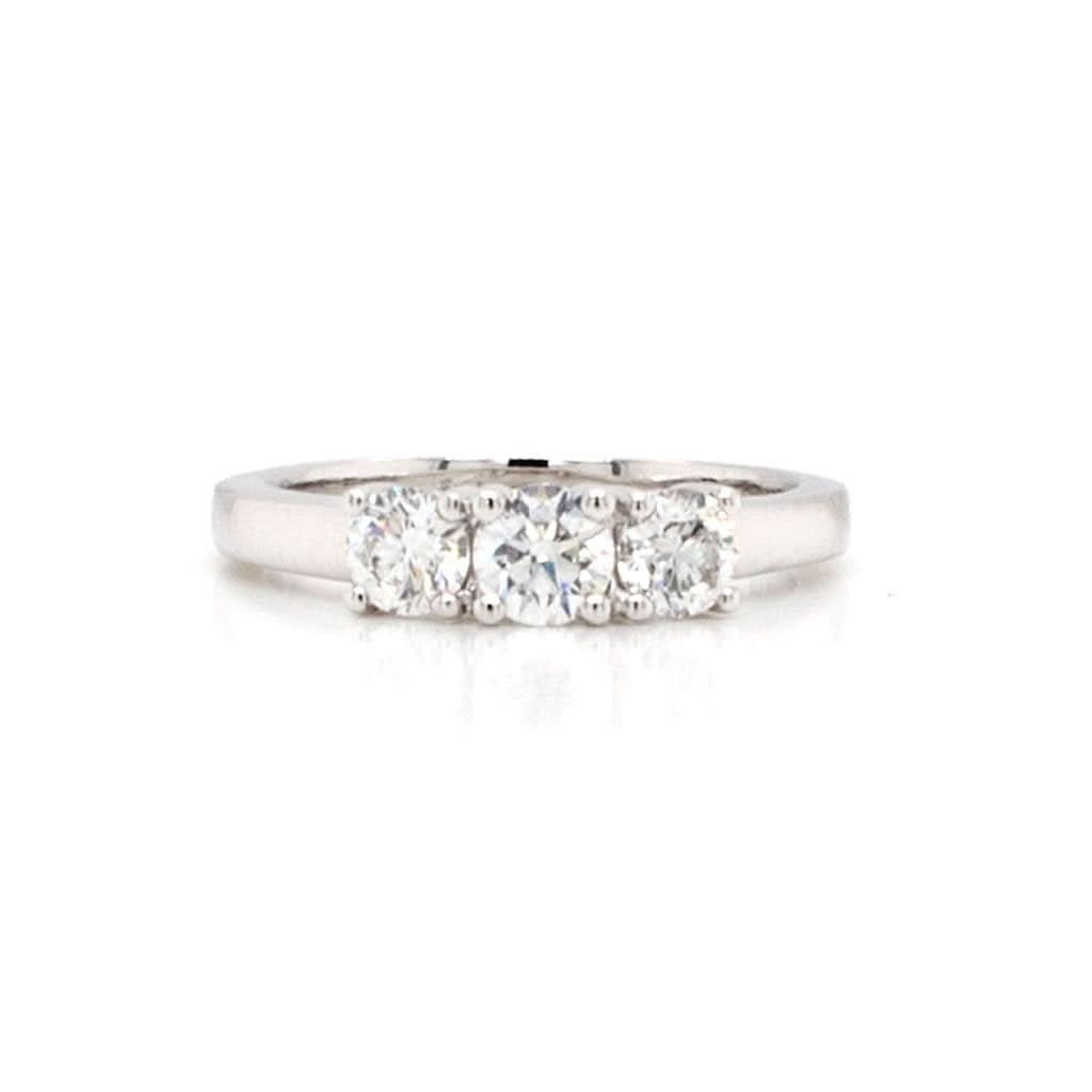 Jewellery A Platinum Three Stone Diamond Ring