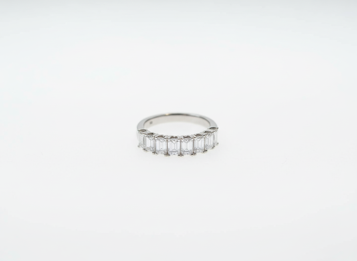 Diamond Baguette Half-Eternity Ring in Platinum