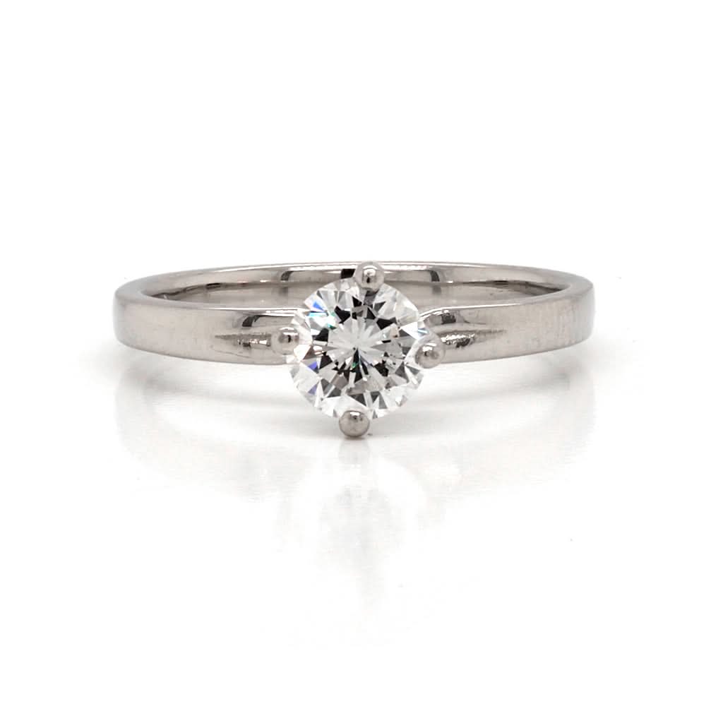 Jewellery Platinum Diamond Solitaire Twist Ring, 0.84cts