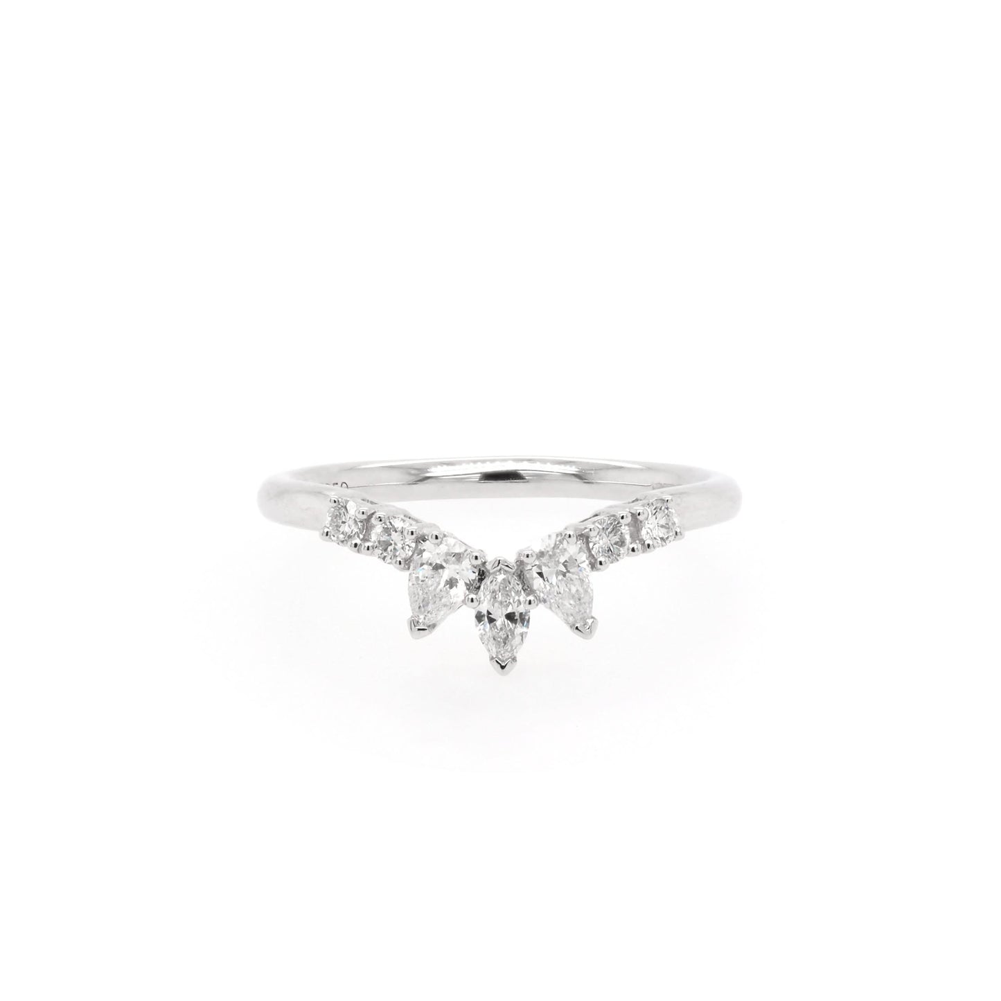 Jewellery Platinum Diamond 'V' Ring, 0.40ct