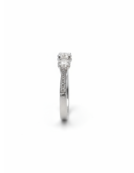 Three Stone Diamond Engagement Ring in Platinum
