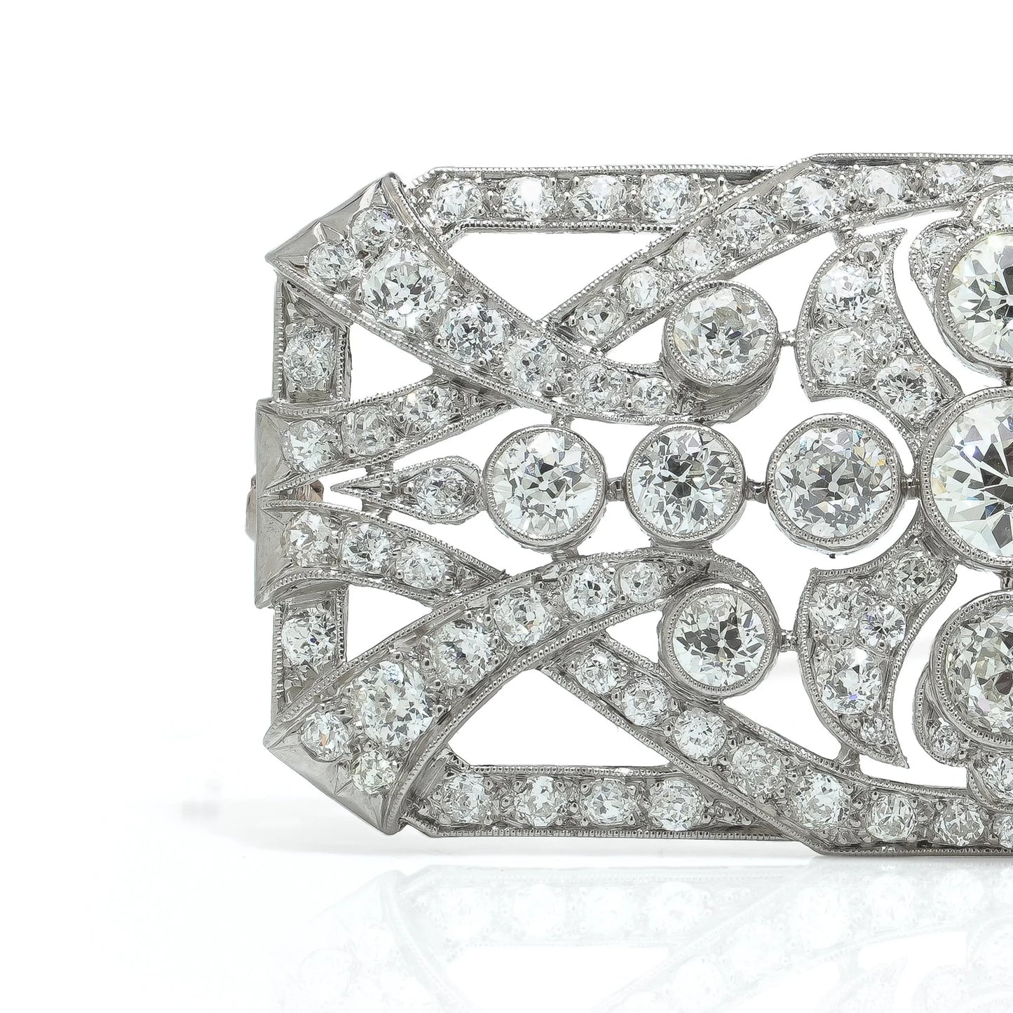 Antique Art Deco Platinum Diamond Brooch