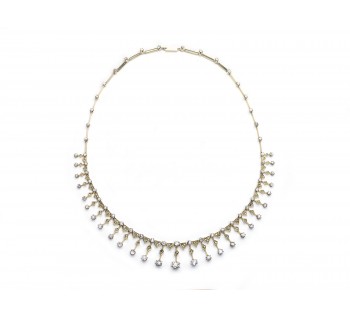 Antique Victorian Diamond Fringe Tiara Necklace, 12.00 carats, Circa 1880
