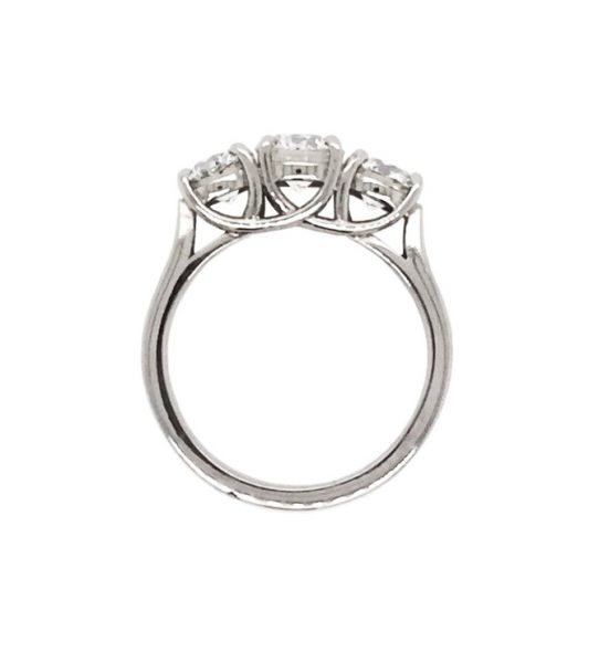 Vintage Diamond Trilogy Ring, 2.55 carat total, set in Platinum