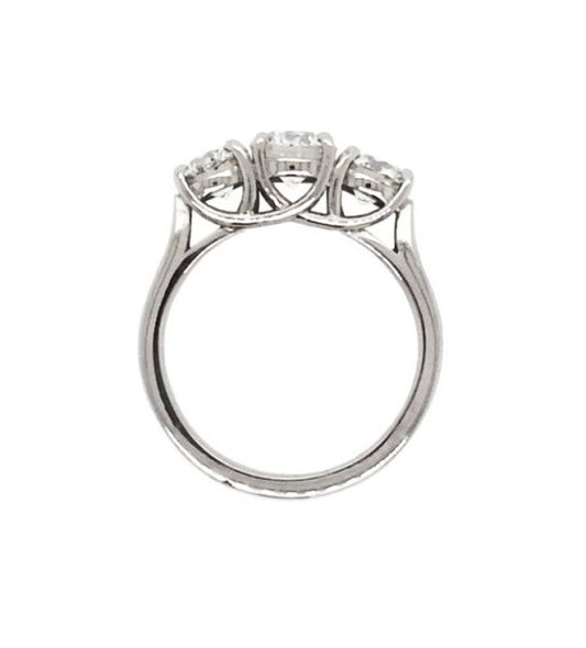 Vintage Diamond Trilogy Ring, 2.55 carat total, set in Platinum