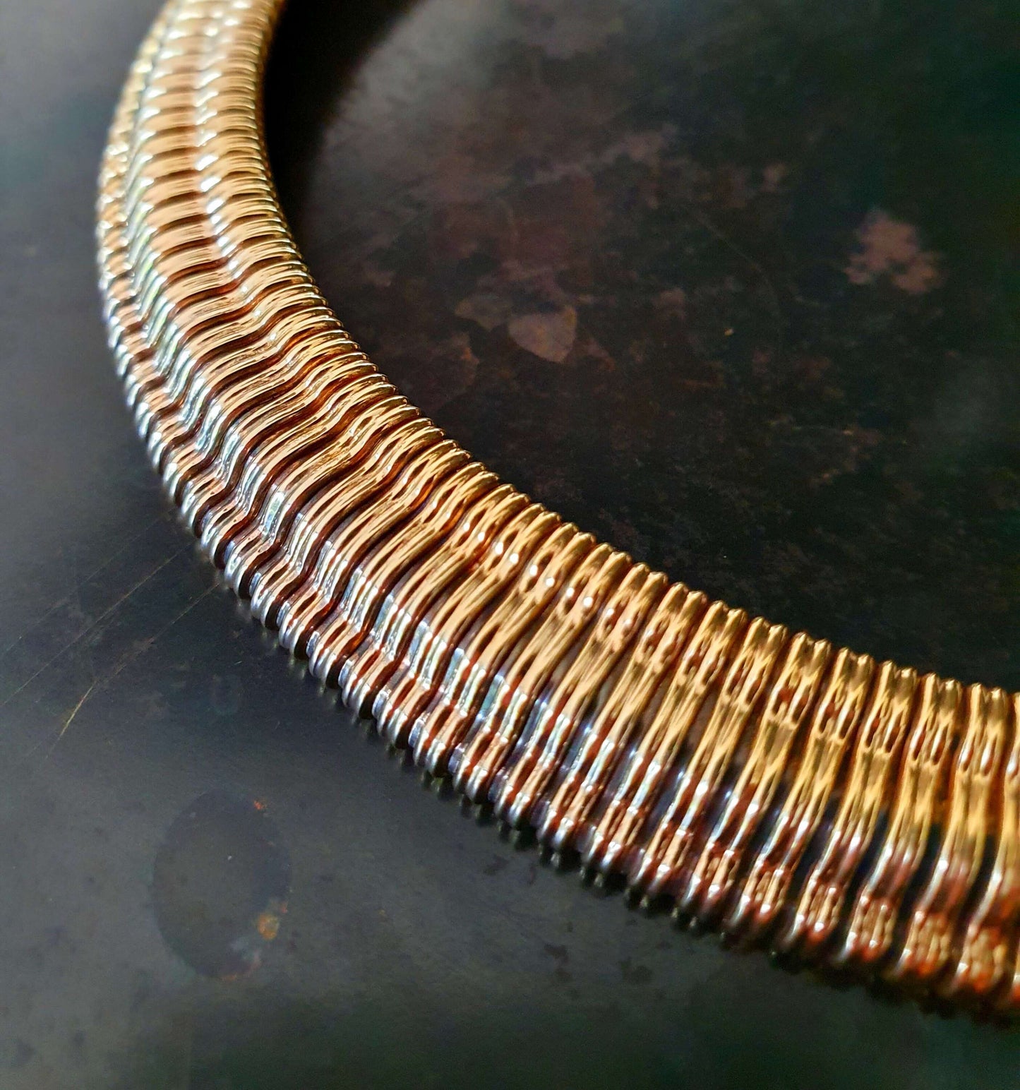 Vintage Yellow Gold Tubogas Torq Necklace