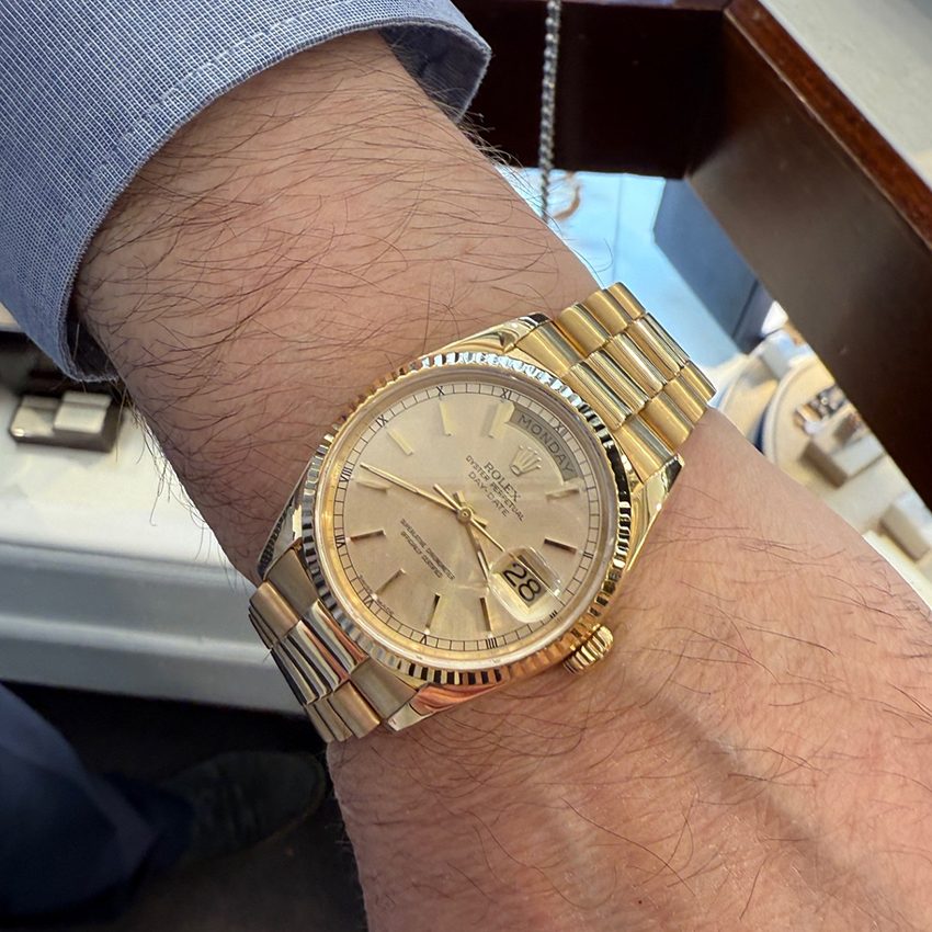 Vintage Rolex Day Date 18ct Yellow Gold Automatic Watch, Circa 1985