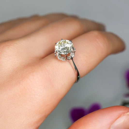 Vintage 2.06ct Brilliant Cut Diamond Solitaire Engagement Ring