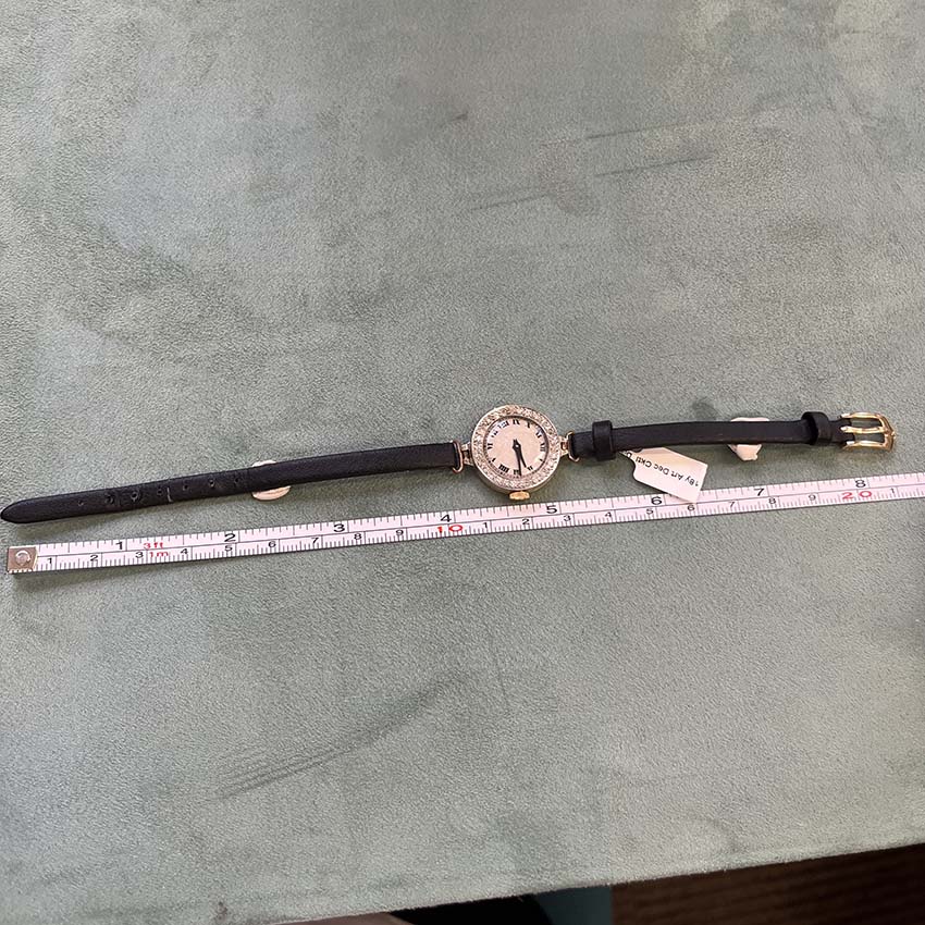 Art Deco Ladies Circular Cocktail Watch with Diamond Bezel, London 1925