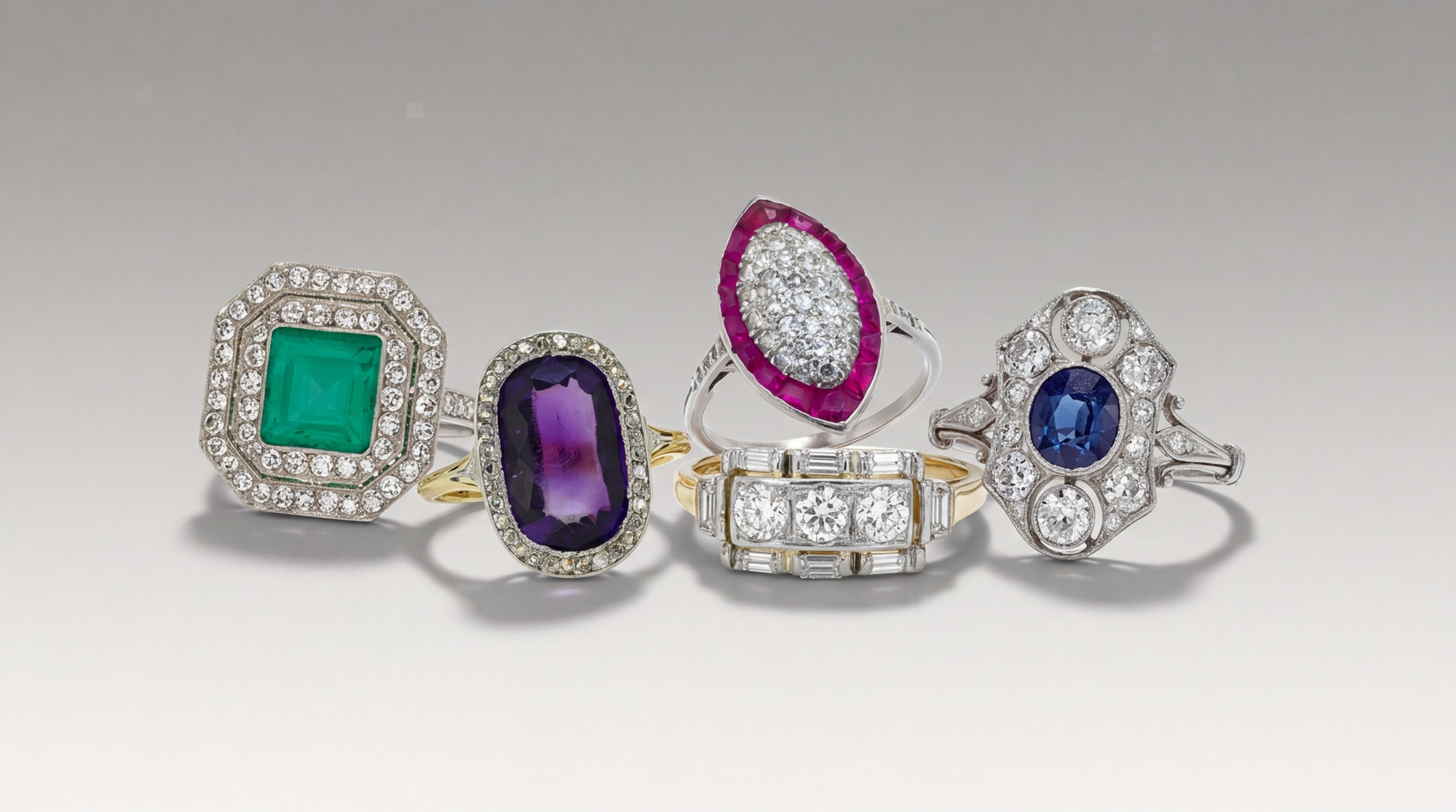 Art Deco Diamond Rings 1920-1930s UK 