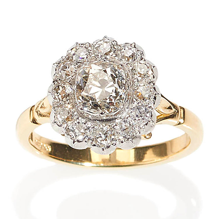Antique Style 1.44ct Diamond Cluster Ring