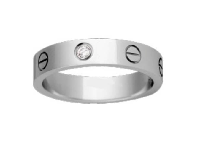 Signed Jewellery Cartier Love ring size 51 1 diamond 18ct white gold