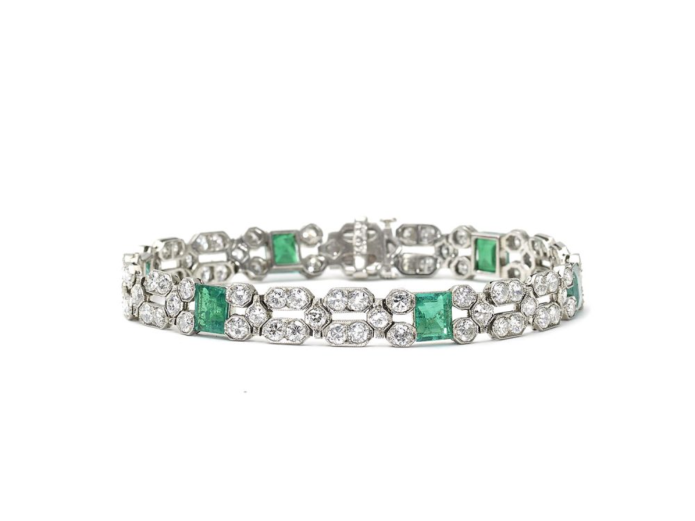 emerald and diamond bracelet