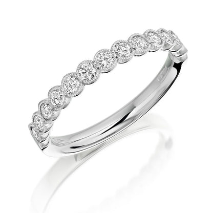 0.33ct Diamond Millegrain Set Half Eternity Ring