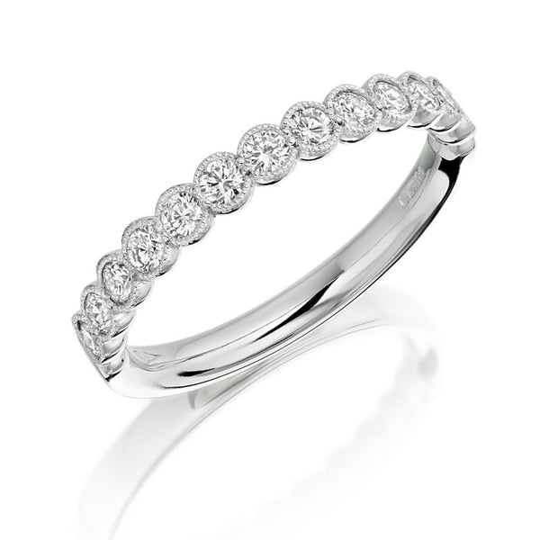 0.33ct Diamond Millegrain Set Half Eternity Ring