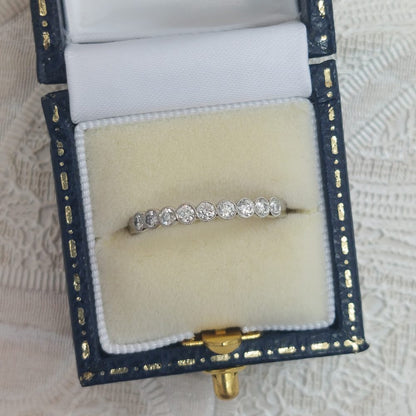 Nine Stone Diamond Millegrain Set Half Eternity Ring, 0.33ct