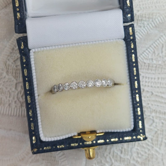 Nine Stone Diamond Millegrain Set Half Eternity Ring, 0.33ct