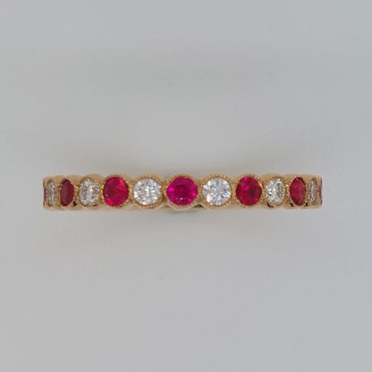 0.34ct Ruby and Diamond 18ct Rose Gold Eternity Ring