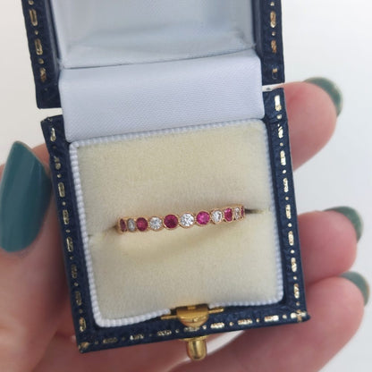 0.34ct Ruby and Diamond 18ct Rose Gold Eternity Ring