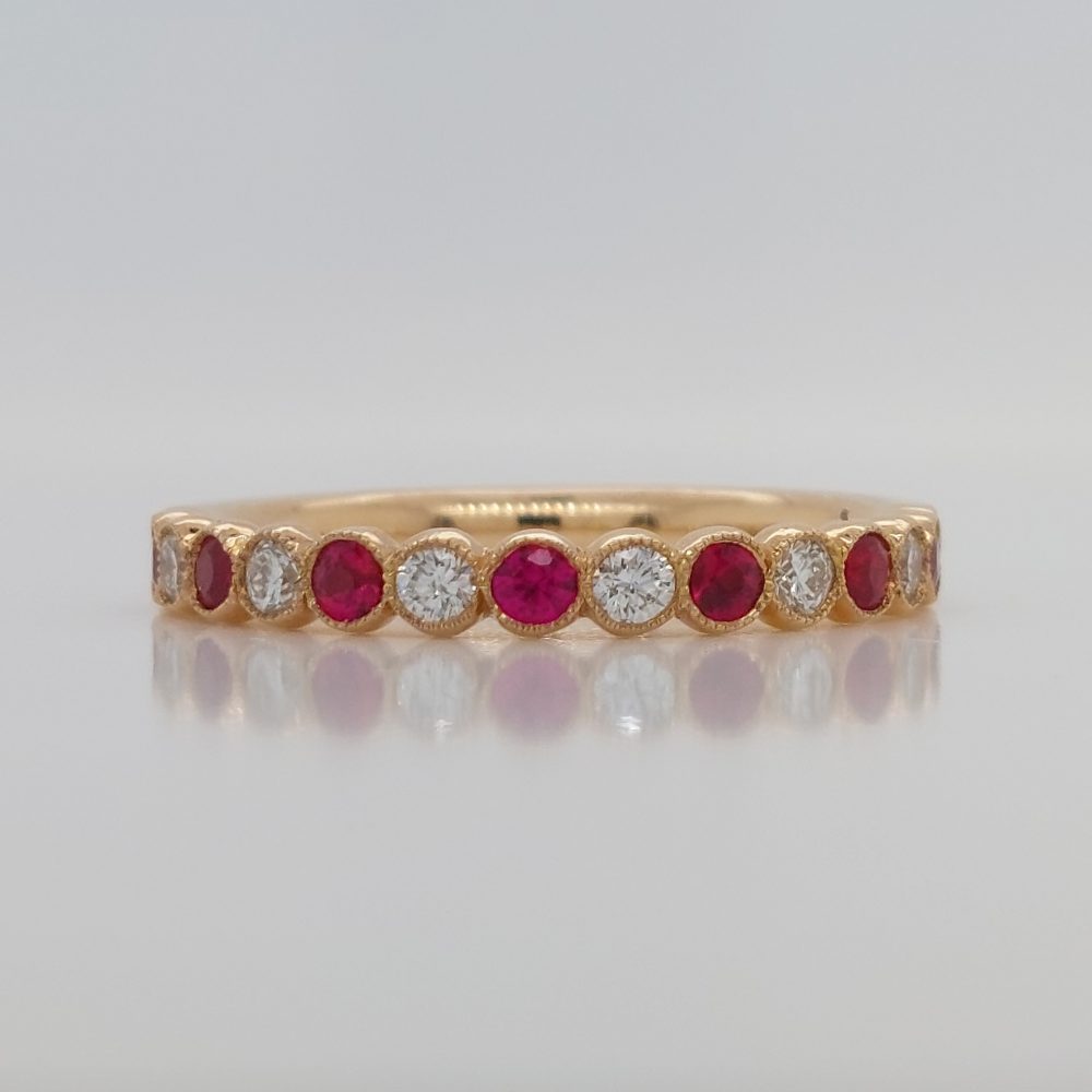 Eternity Rings Ruby diamond yellow gold