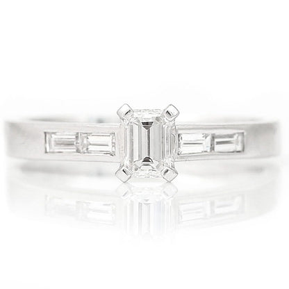 0.40ct H VS Baguette Diamond Engagement Ring in 18ct White Gold