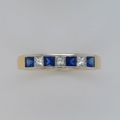 0.51ct Sapphire and Diamond Half Eternity Ring