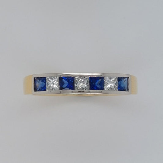 0.51ct Sapphire and Diamond Half Eternity Ring