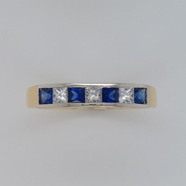 0.51ct Sapphire and Diamond Half Eternity Ring