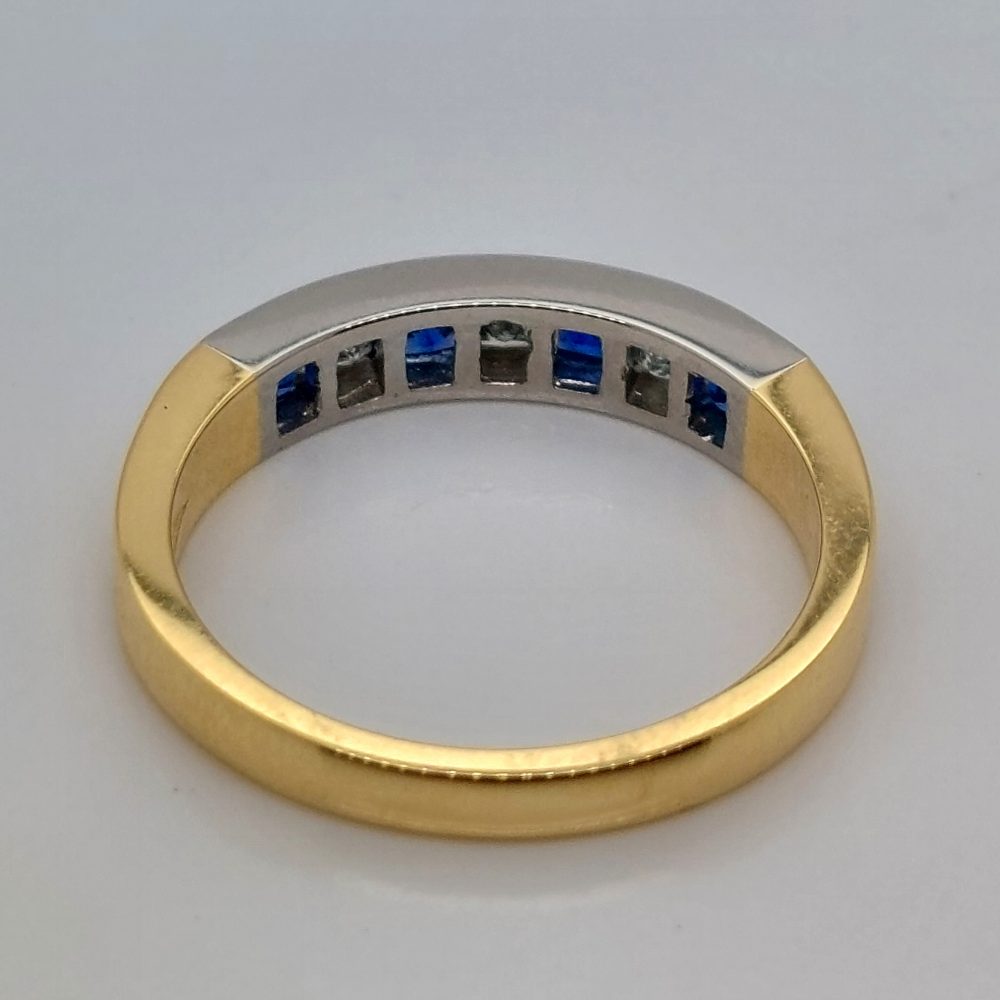 Seven Stone Sapphire and Diamond Half Eternity Ring