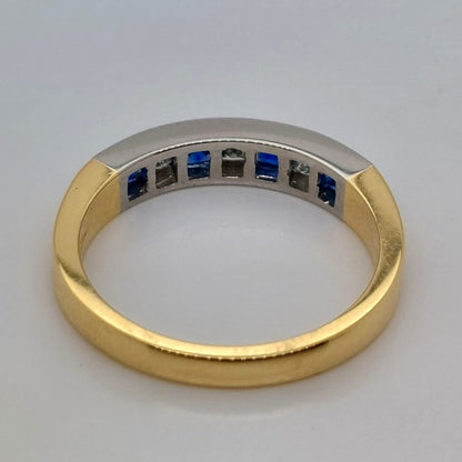 Seven Stone Sapphire and Diamond Half Eternity Ring