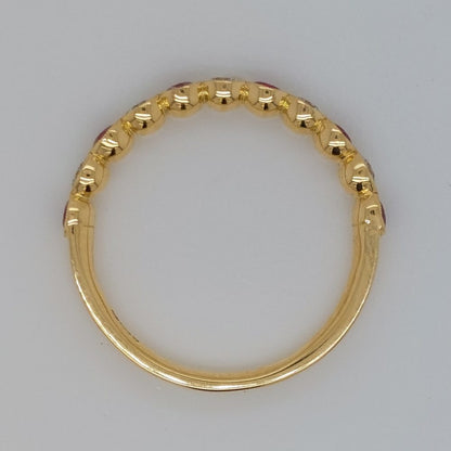 Eleven Stone Ruby and Diamond Millegrain Set Eternity Ring