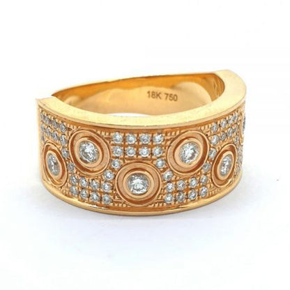 0.59cts Brilliant and Princess Cut Diamond 18ct Yellow Gold Band Ring