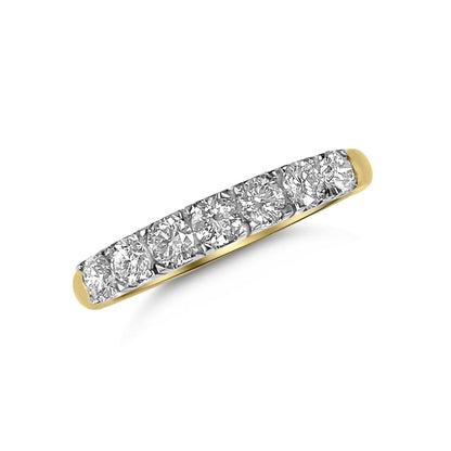 Seven Stone Diamond Half Eternity Ring, 0.68ct