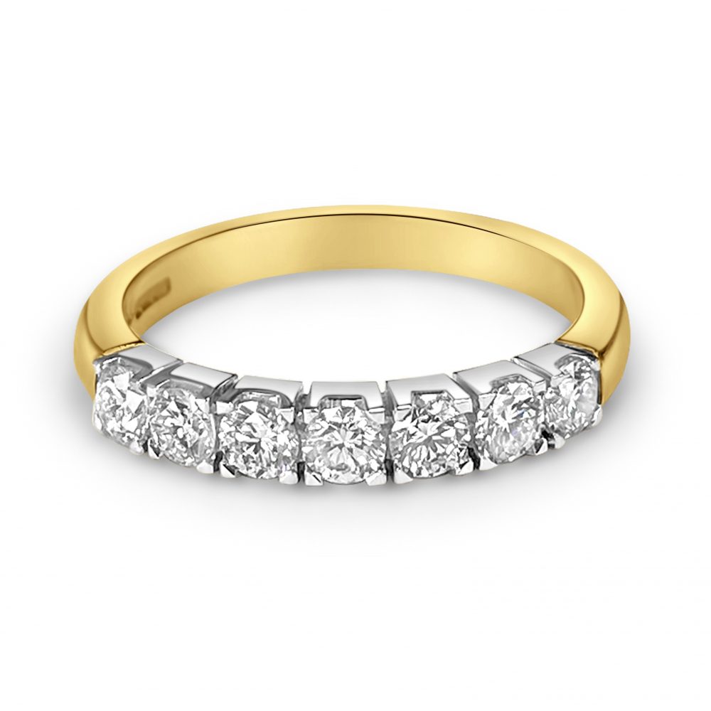 Seven Stone Diamond Half Eternity Ring, 0.68ct