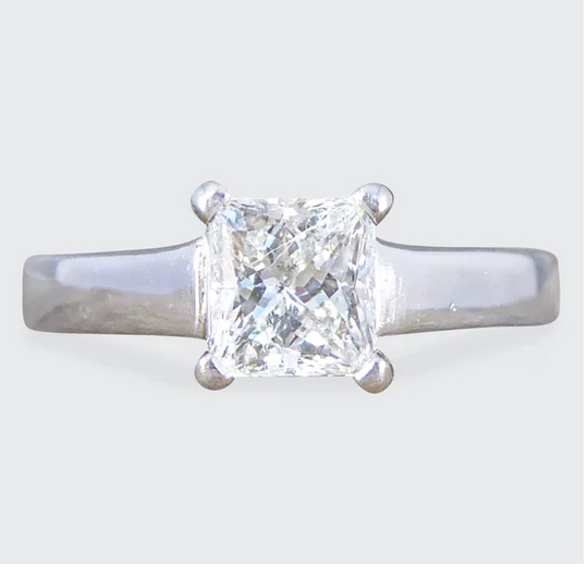 0.71ct Princess Cut Diamond Engagement Ring