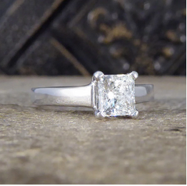 0.71ct Princess Cut Diamond Engagement Ring