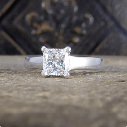 0.71ct Princess Cut Diamond Engagement Ring