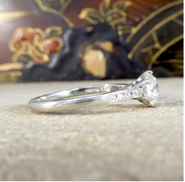 0.75ct Diamond Solitaire Engagement Ring with Diamond Shoulders