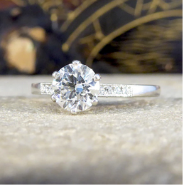 0.75ct Diamond Solitaire Engagement Ring with Diamond Shoulders